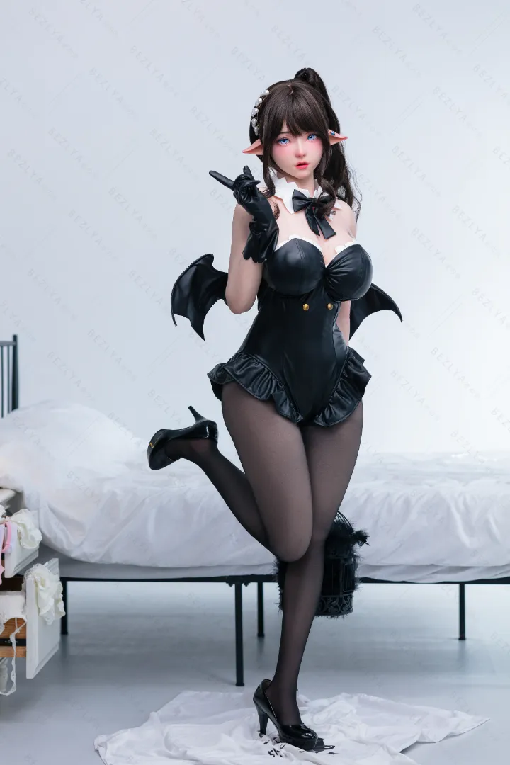 155cm (5ft1) G-Cup Fantasy Elf Succubus Silicone Head + TPE Body Hybrid Sex Doll xiaocanglan, ROS Head